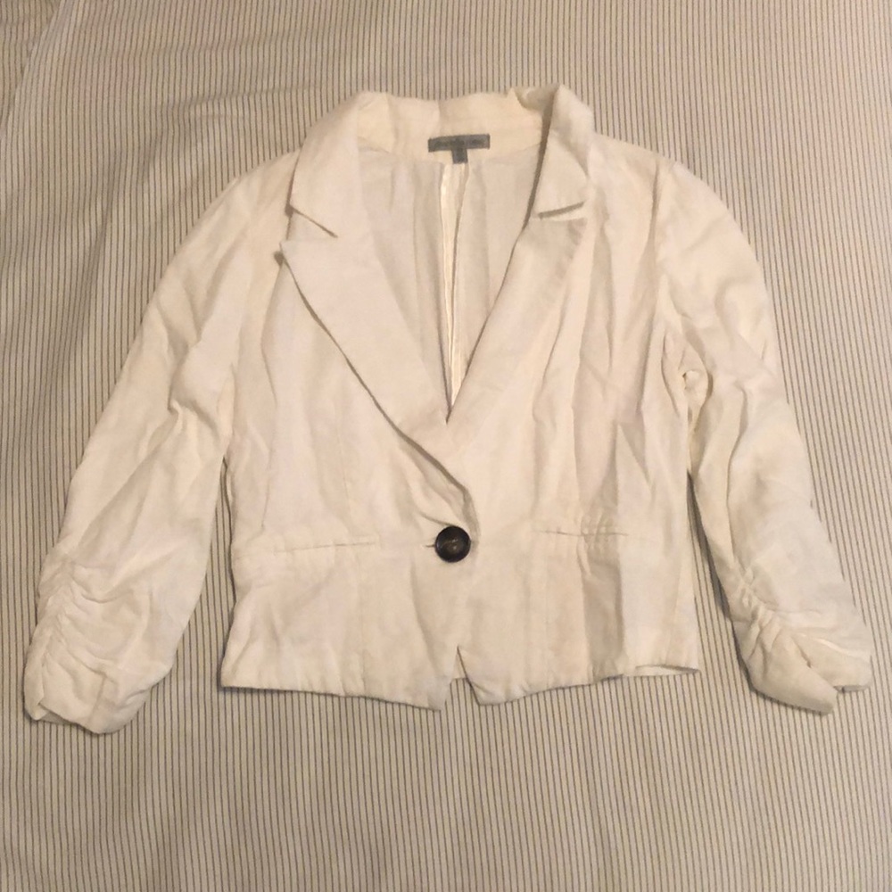 Charlotte Russe Linen Crop Jacket (Size XS)